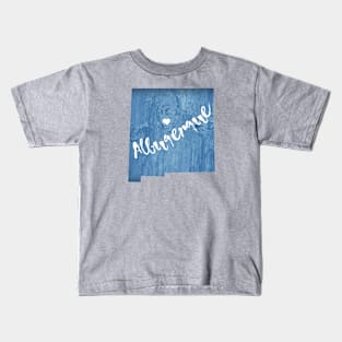 Albuquerque New Mexico Wood Grain Kids T-Shirt